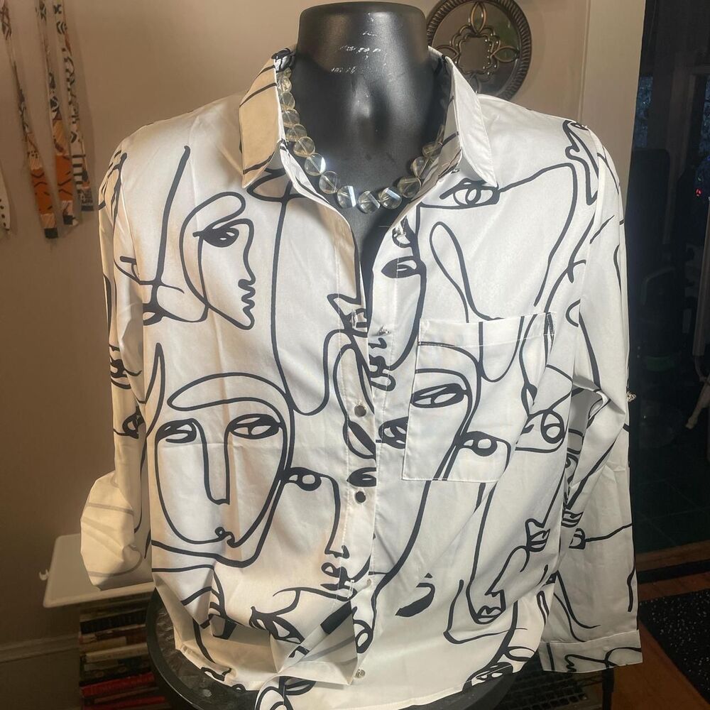 Unbranded Women's White and Cream Shirt